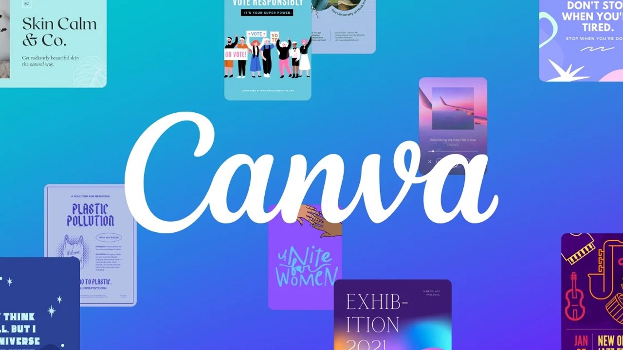 Canva editor for designing marketing graphics and thumbnails