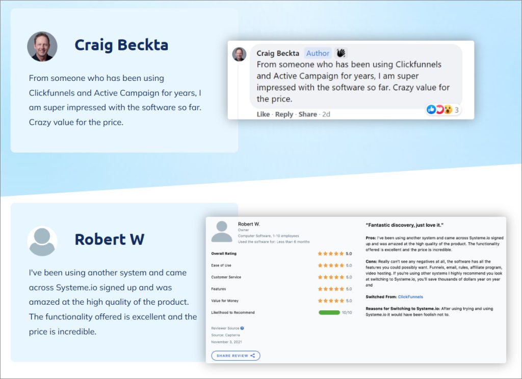 How to create a funnel in Systeme.io with real testimonials